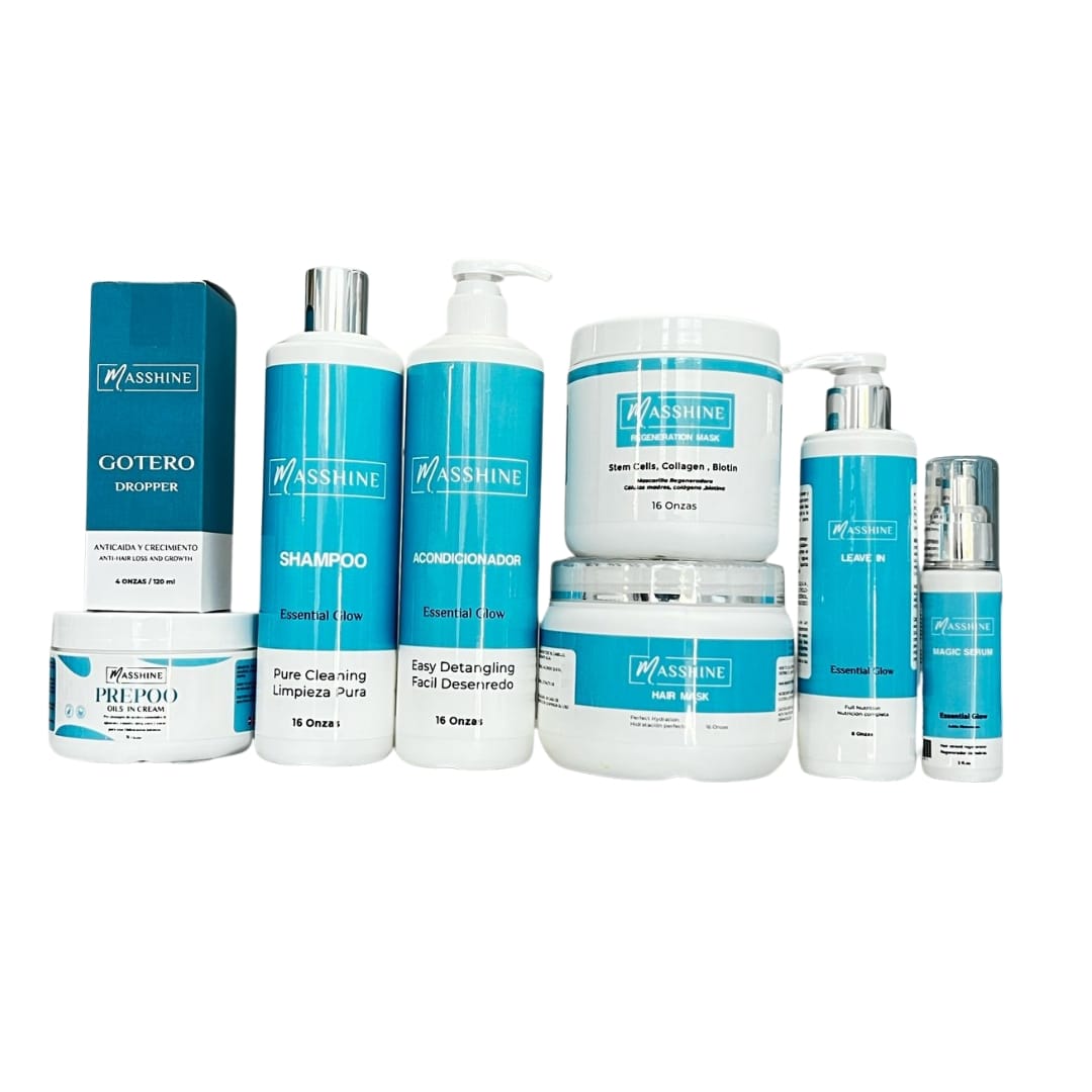 Kit Full Shine Masshine - Sistema Profesional de 8 Pasos para una Transformación Capilar Completa